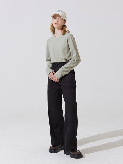 ADAUL Cotton straight pants - black