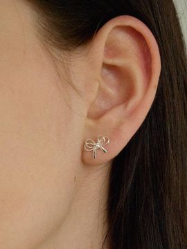 ADAUL Cubic Ribbon Earring (Silver)
