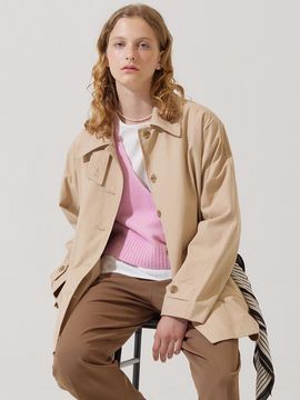 ADAUL D ring mid-length trench coat - beige
