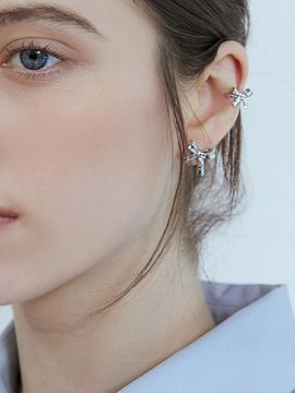 ADAUL Dewey Ribbon Mini Ear Cuff_Silver