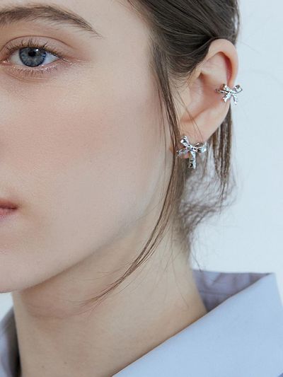 ADAUL Dewey Ribbon Mini Ear Cuff_Silver