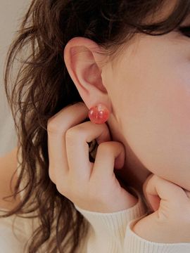 ADAUL Glass Acrylic Candy Ball Earring [3color]