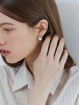 ADAUL Ice Pearl Ball Earring_Silver