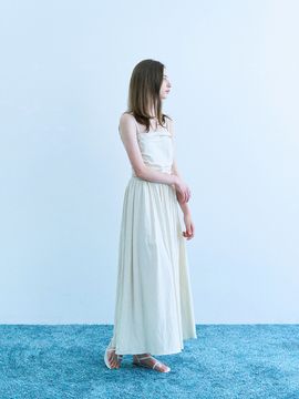ADAUL Jelli Shirring Chocker Long Dress