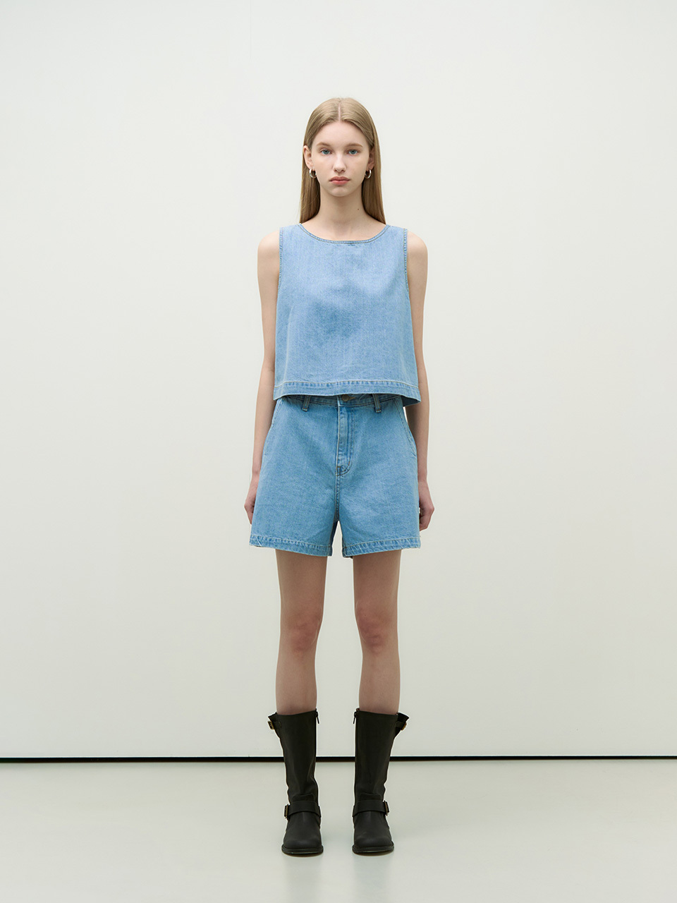 ADAUL Kling Denim Short Pants _Light Blue