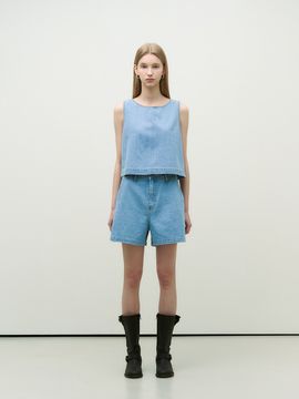 ADAUL Kling Denim Short Pants _Light Blue