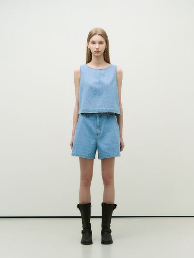 ADAUL Kling Denim Short Pants _Light Blue