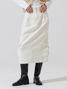 ADAUL Lata cargo pocket long skirt - Light Beige