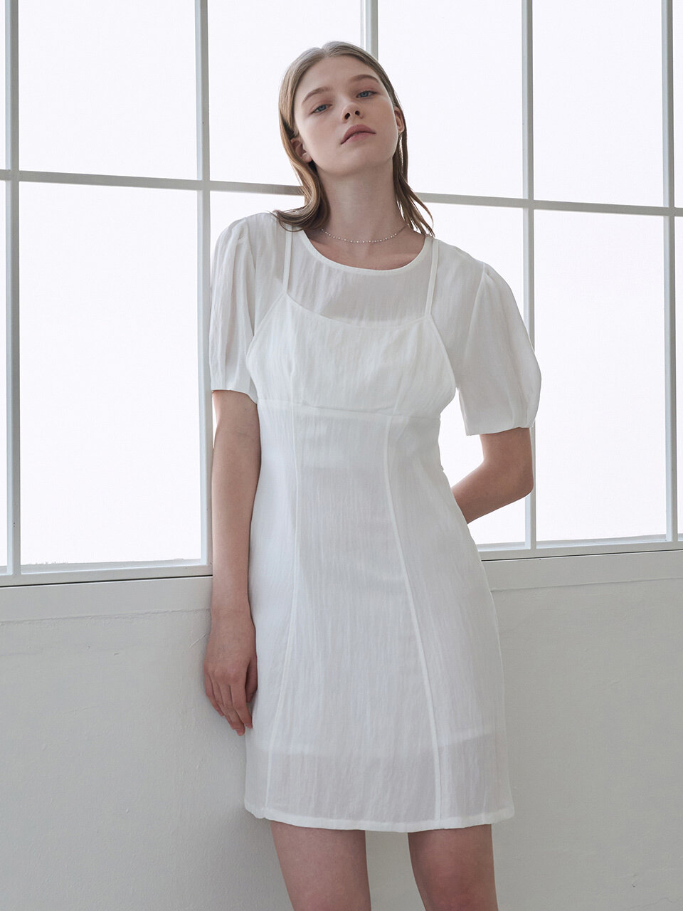 ADAUL Layered Half-sleeved Mini Dress