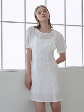 ADAUL Layered Half-sleeved Mini Dress