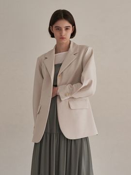 ADAUL Line Button Single Jacket (Cream)