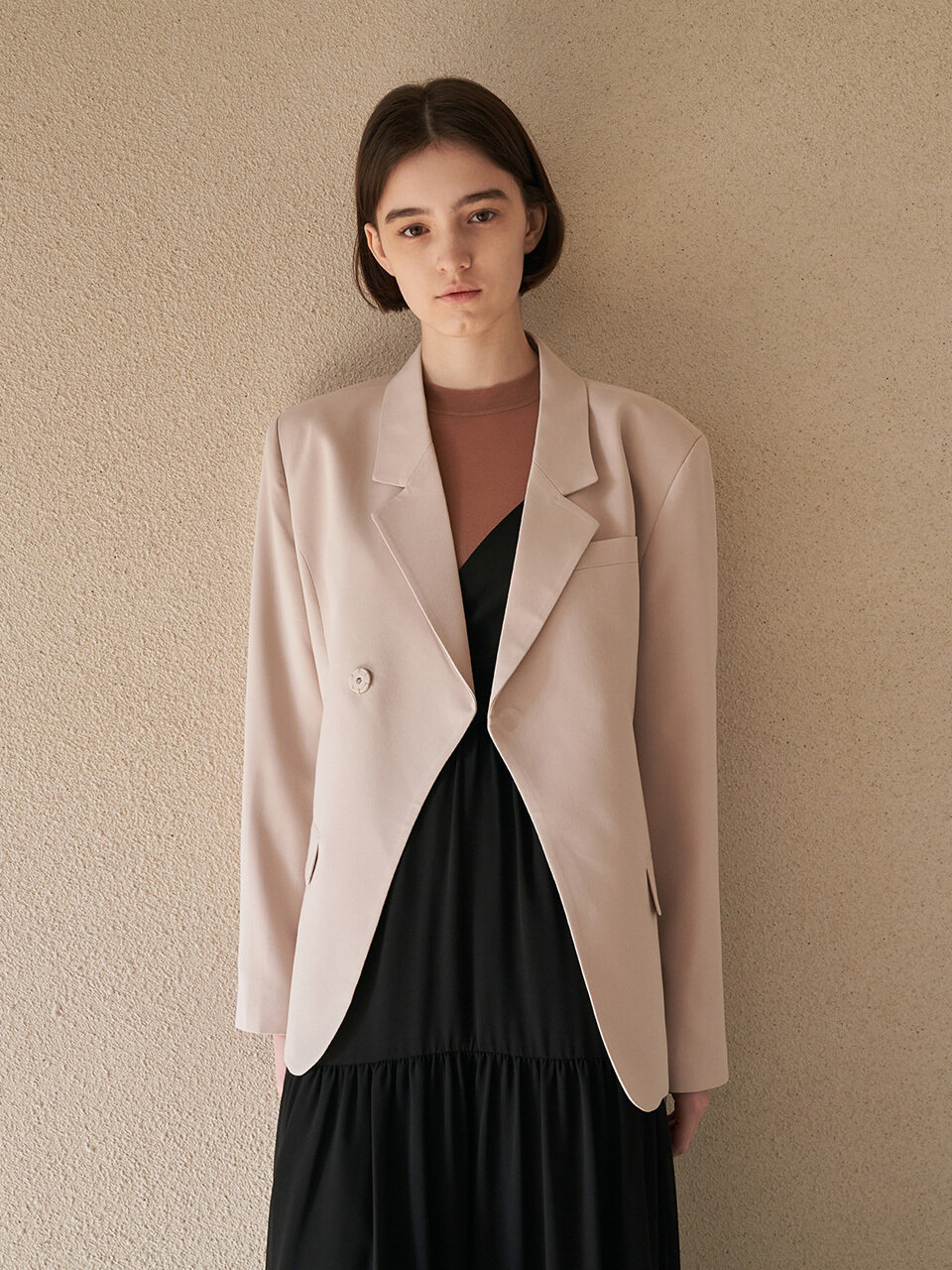ADAUL Oversized One-button Jacket_Beige