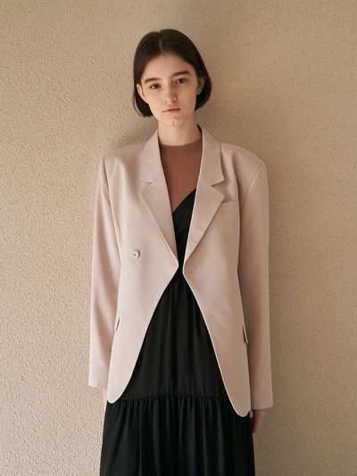 ADAUL Oversized One-button Jacket_Beige