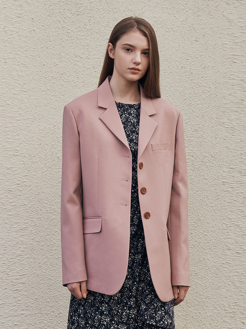 ADAUL Oversized Single Jacket_Pink