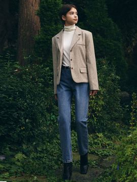 ADAUL Sand Herringbone Jacket_Beige