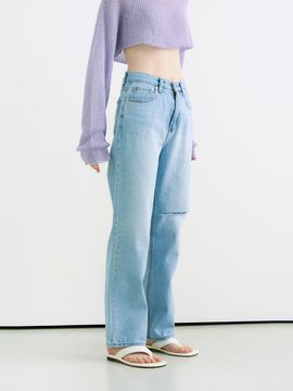 ADAUL Scratch Damaged Denim Pants _Blue