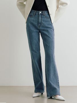 ADAUL Signature Logo Straight Fit Denim Pants _ Blue