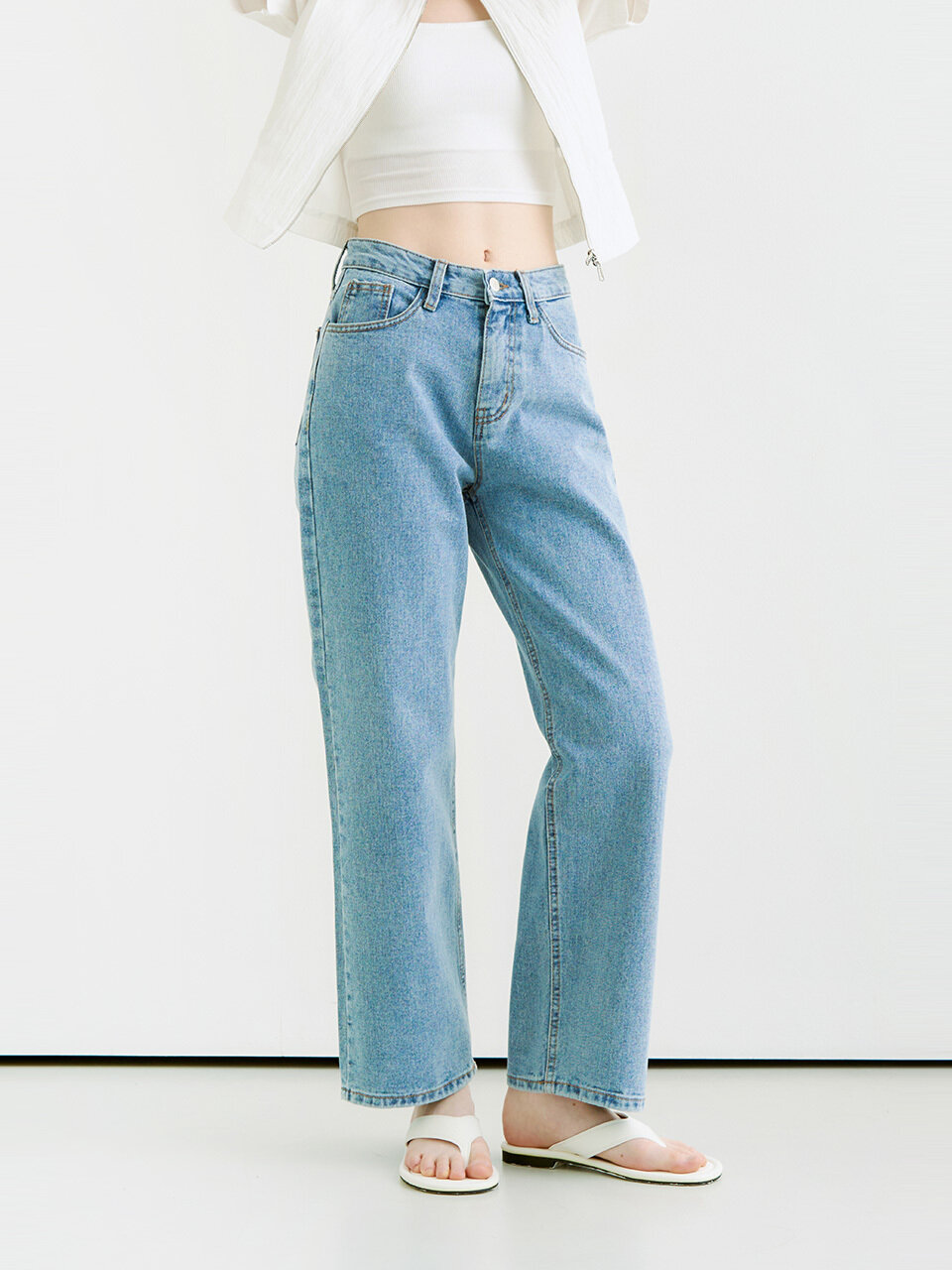 ADAUL Spark Straight Fit Denim Pants _Blue