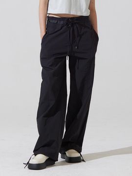 ADAUL Tep two pocket string wide pants - black