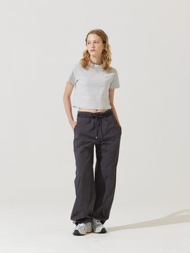 ADAUL Tep two pocket string wide pants - charcoal