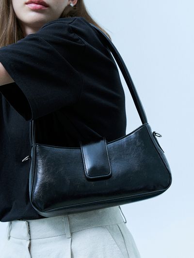 ADAUL Welly Round Square Shoulder Bag - Black