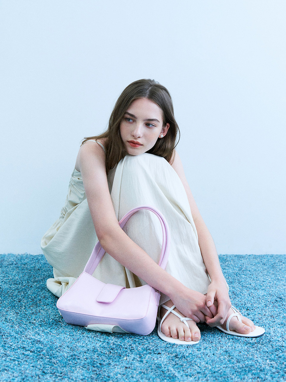 ADAUL Welly Round Square Shoulder Bag_ Pink