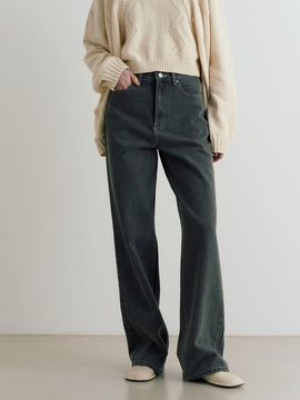 ADAUL Wic Wide Straight Denim Pants _ Black