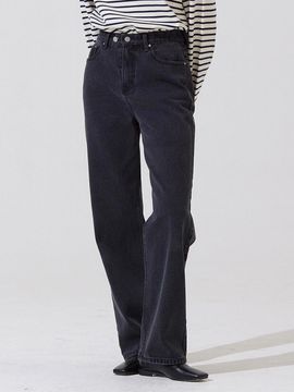 ADAUL Youth two button denim pants - black