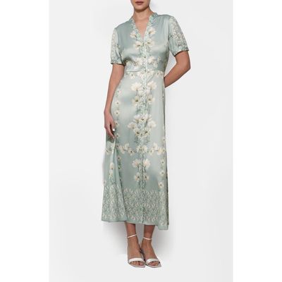 Adelyn Rae Adelyn Rae Jailyn Floral Print Satin Maxi Dress