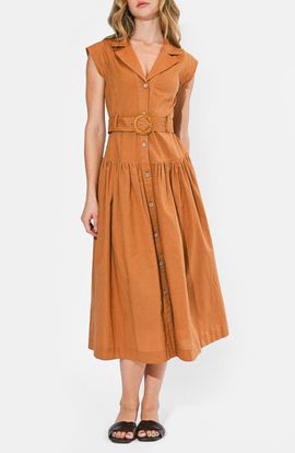 Adelyn Rae Adelyn Rae Kennedy Belted Midi Shirtdress