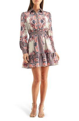 Adelyn Rae Adelyn Rae Peyton Long Sleeve Mini Shirtdress