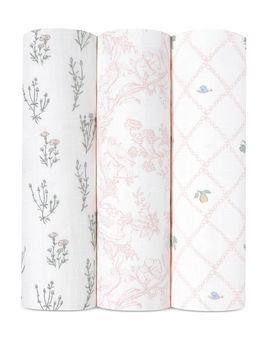 Aden + Anais Aden and Anais French Floral Silky Swaddles, Pack of 3