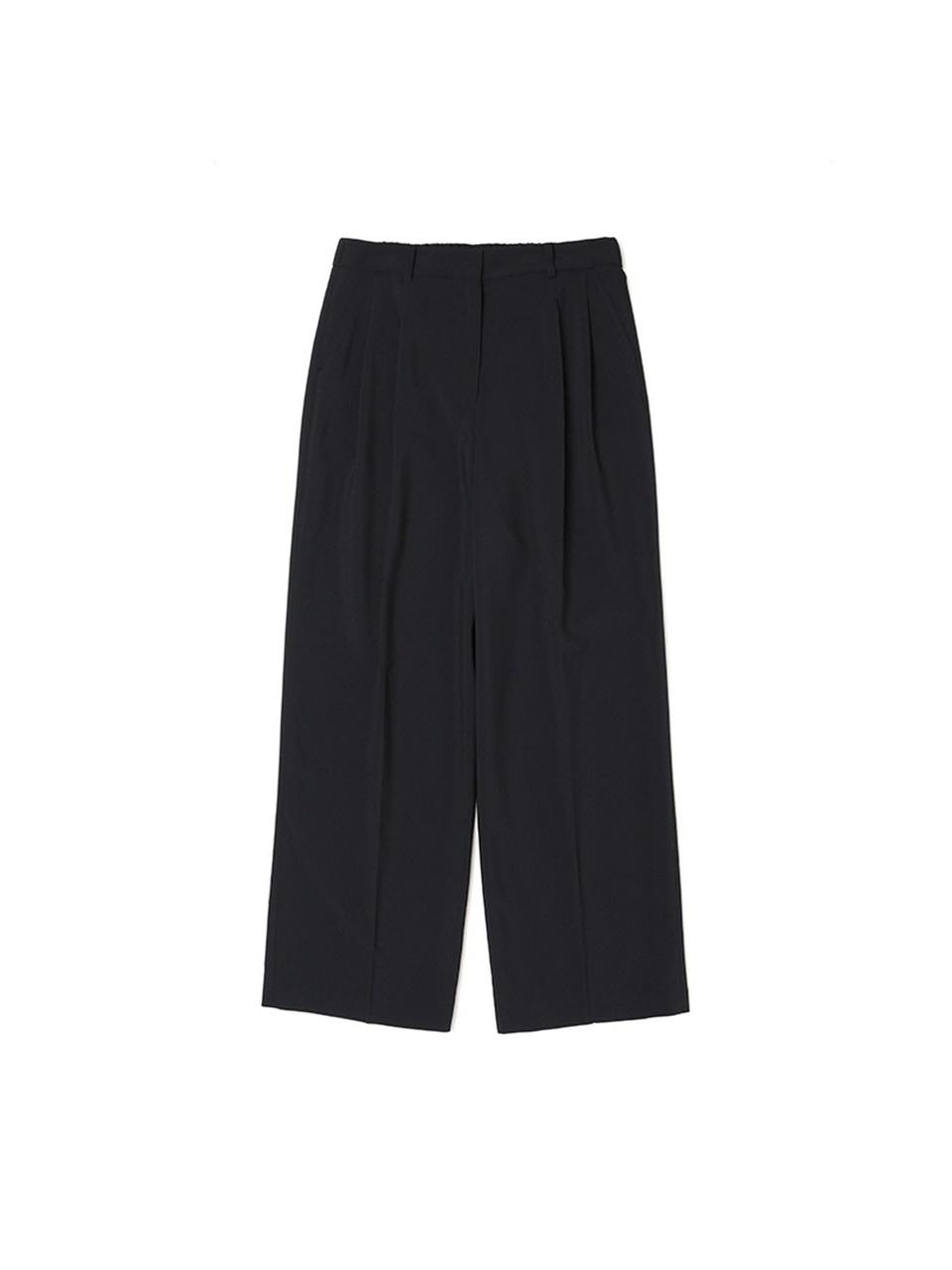 ADHOC 23 Spring/Summer Women's Wide-Fit Double-Pleated Pants [BLACK]