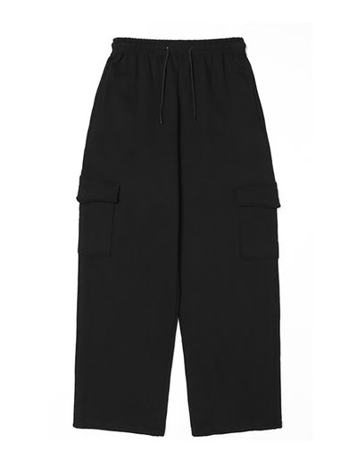 ADHOC Cargo Wide Banding Pants _ Black