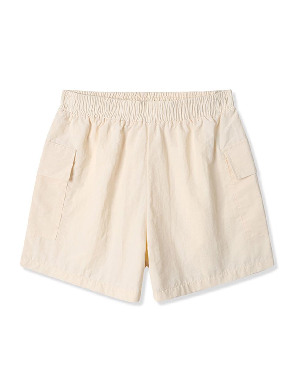 ADHOC Nylon Cargo Elastic Waist Shorts [CREAMY BEIGE] (HA7SP61-21)
