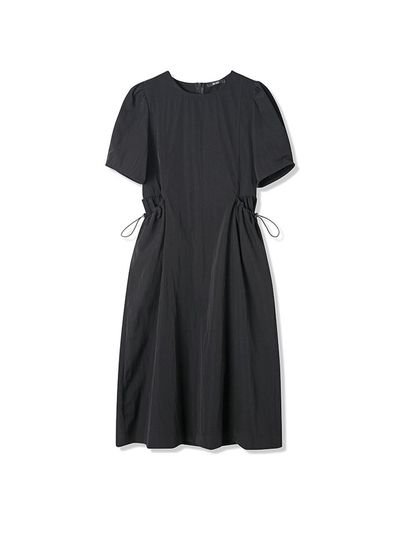 ADHOC Out-Pocket Half Sleeve Woven Dress [BLACK] (HB5OP53)