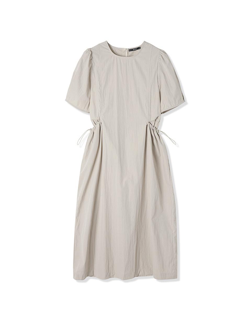 ADHOC Out-Pocket Half Sleeve Woven Dress [light brown] (HB5OP53)