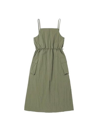 ADHOC String Tie Dress [KHAKI] (HA7OP5A-65)