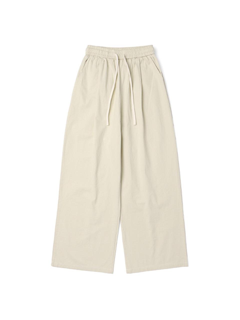 ADHOC Wide Elastic Waistband Pants [BEIGE] (HA5LP54-25)