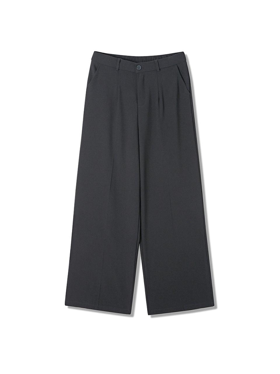 ADHOC Women's Back Elastic Band Wide Pants (BLACK) (HB2LPA2)