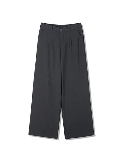 ADHOC Women's Back Elastic Band Wide Pants (BLACK) (HB2LPA2)