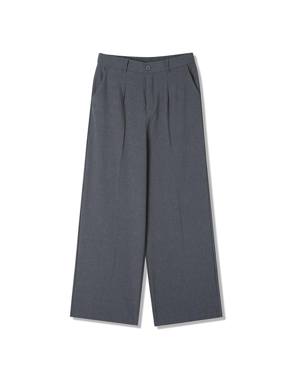 ADHOC Women's Back Elastic Wide Pants (CH-GREY) (HB2LPA2)