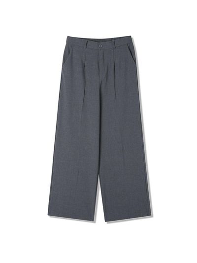 ADHOC Women's Back Elastic Wide Pants (CH-GREY) (HB2LPA2)