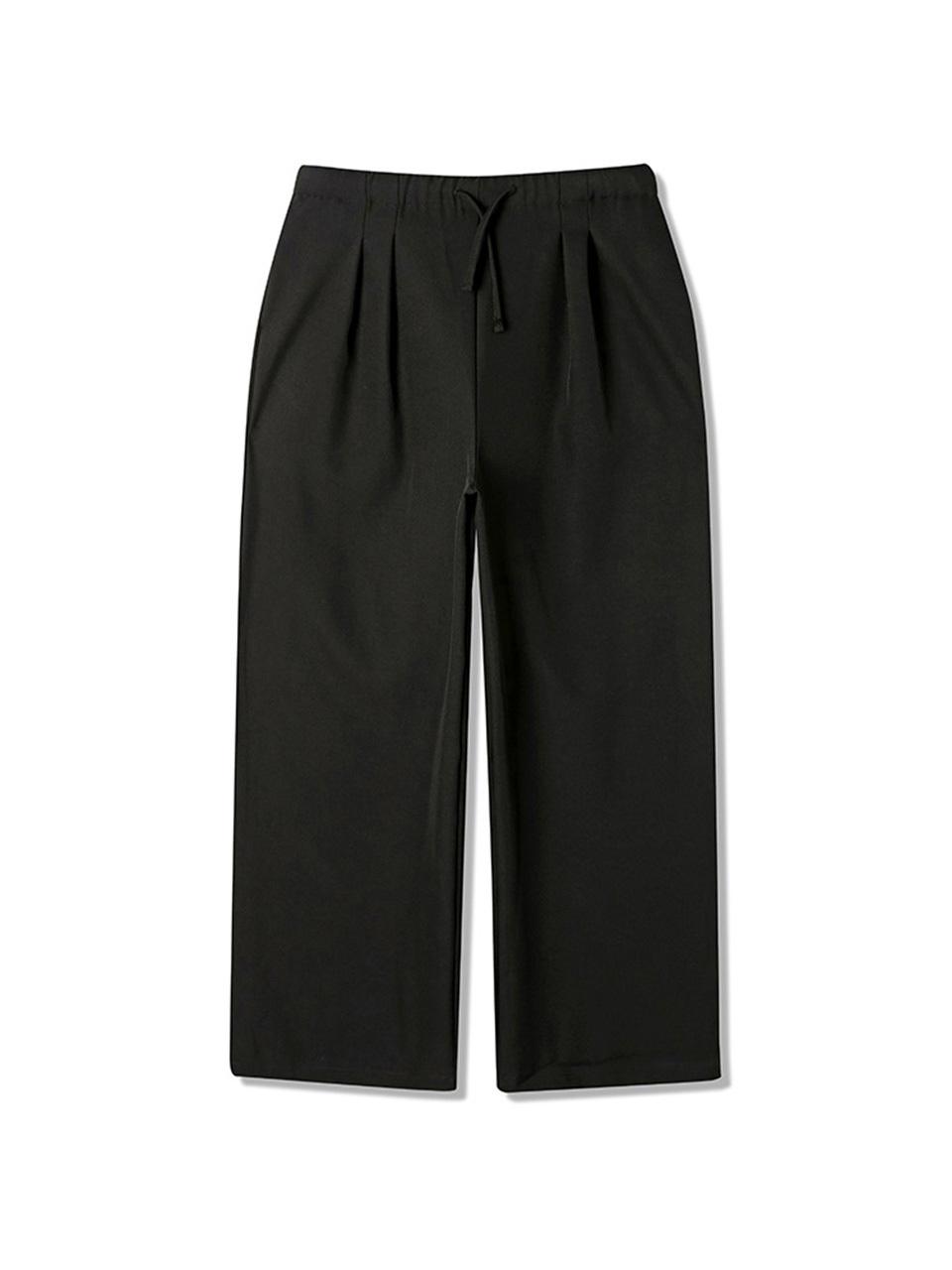 ADHOC Women's BANDING String Wide Pants (BLACK)