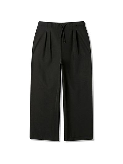 ADHOC Women's BANDING String Wide Pants (BLACK)