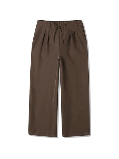ADHOC Women's BANDING String Wide Pants (BROWN)