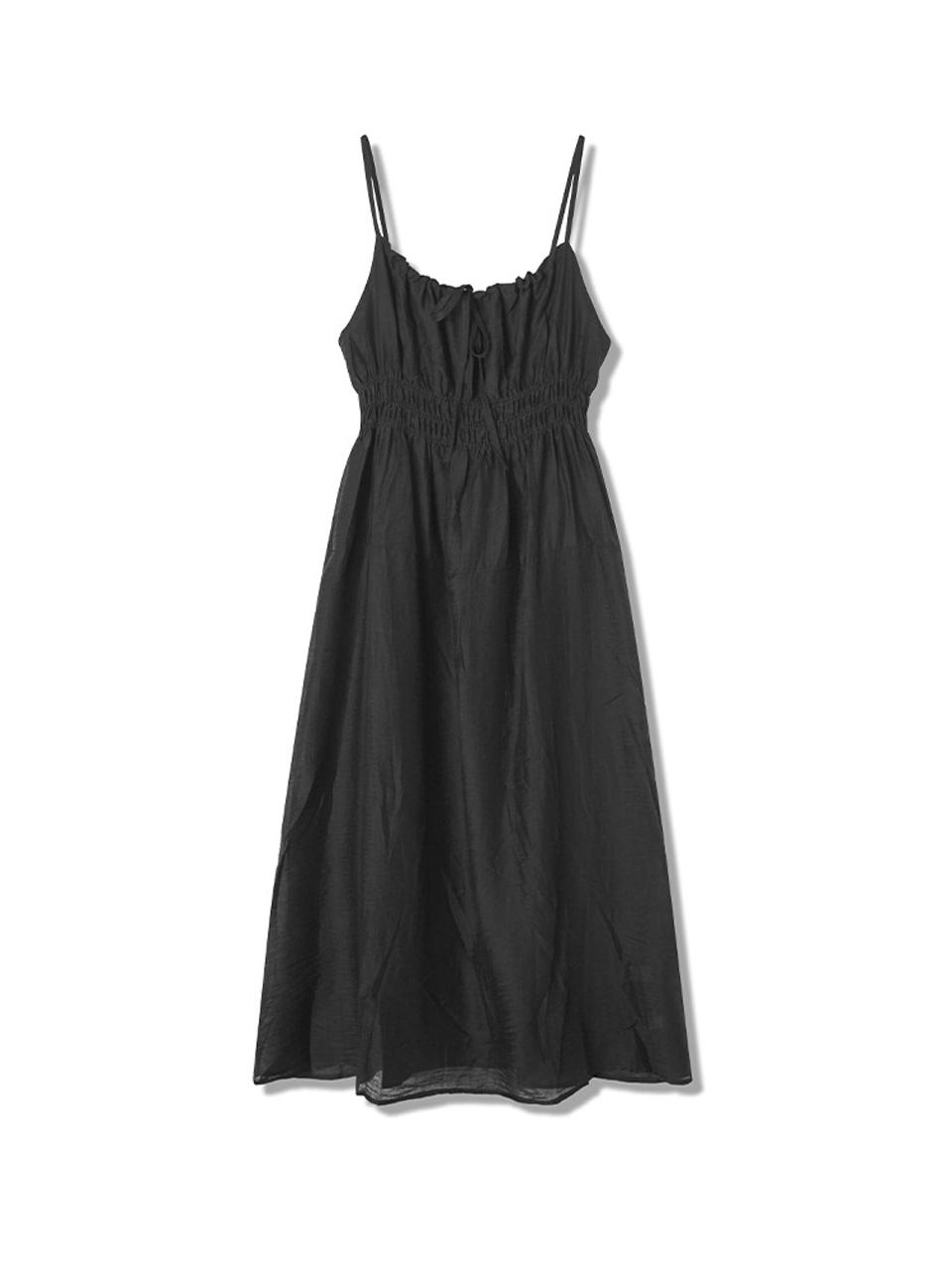 ADHOC Women's Sleeveless Smocked Waist Dress (BLACK) (HBROPA3)