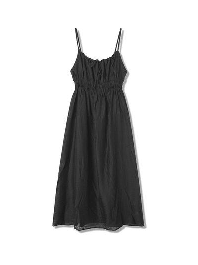 ADHOC Women's Sleeveless Smocked Waist Dress (BLACK) (HBROPA3)