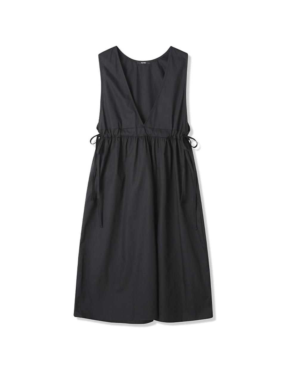 ADHOC Women's Sleeveless V-Neck Dress [BLACK] (HB5OP51)