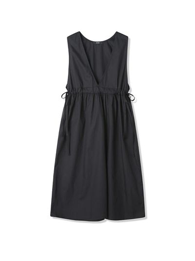 ADHOC Women's Sleeveless V-Neck Dress [BLACK] (HB5OP51)